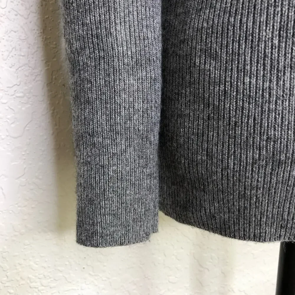 Soft Surroundings gray scoop neck ribbed knit sweater size Petite Small SP